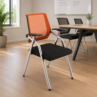Chaise de bureau exécutive moderne pliable en plastique pratique, dossier solide, portable, réglable, pour formation et conférence
