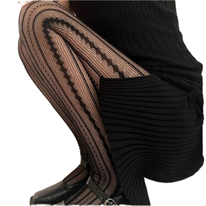 वसंत गर्मियों के नए बैले रेट्रो लेस डायमंड ट्विस्ट स्टॉक ऊर्ध्वाधर स्ट्रिप्ड फिशनेट पेंटिहोज स्लिमिंग बुना हुआ पेंटहोज सेक्सी - Product Image 6