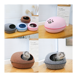 ที่นอนแมวแบบผ้าสักหลาดพร้อมที่ข่วนขนสำหรับเพื่อนขนฟูของคุณ - Product Image 4