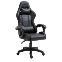 Chaise de jeu avec haut-parleurs Bluetooth et lumières LED RVB Chaise d'ordinateur de jeu ergonomique à massage avec repose-pieds et soutien lombaire