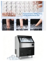 Machine à glaçons commerciale KF-200A 220V avec compresseur SECOP et pompe à eau PLC, capacité 45 kg, facile à utiliser