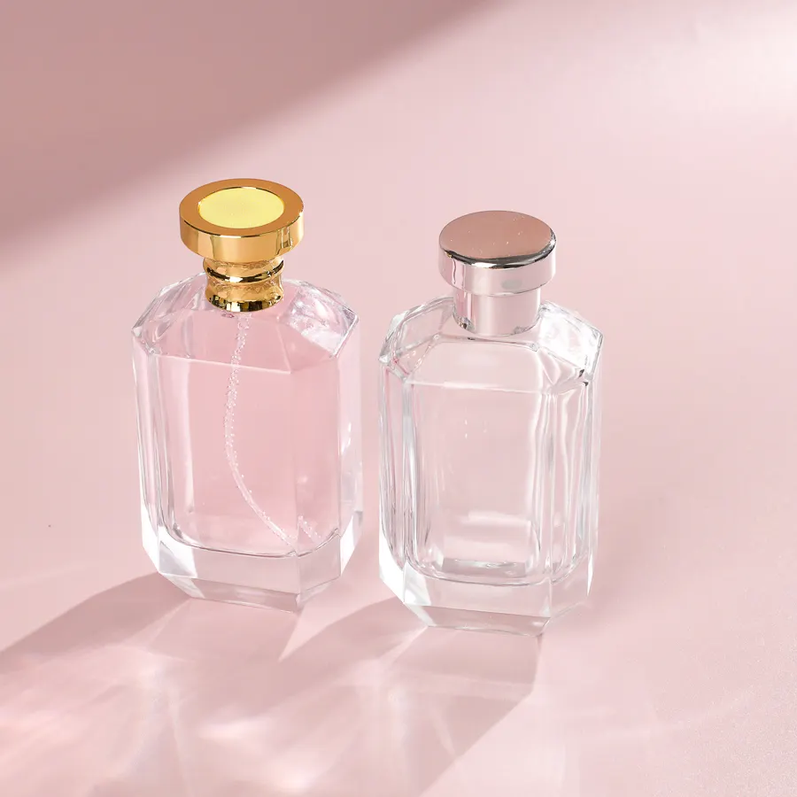 Irreguläre Parfümflasche 100 ml einzigartige kundenspezifische leere Luxus-Glas-Parfüm-Sprühflasche