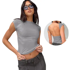 Hete Sexy Meisje Backless Voor Dames Y 2K Crop Tops Vrouw Tops En T-Shirt