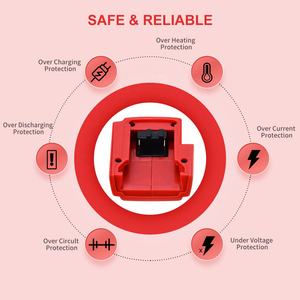 תחליף לסוללה M-18 עם מתאם מטען USB עבור מילווקי 18V מתאם לכלי עבודה חשמליים מתאם מטען סוללות - Product Image 5