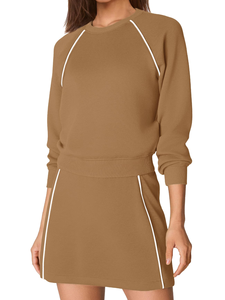 Conjunto Deportivo de Verano para Mujer, Sudadera y Pantalones Cortos, Tela Satinada, Impermeable, Transpirable, Ropa Deportiva de Alto Rendimiento, Marca Privada - Product Image 1