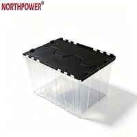 Boîte de rangement transparente en plastique PP de grande capacité 65L, neuve, pour l'organisation de la maison et le stockage en camping