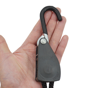 <span class=keywords><strong>Tendeur</strong></span> de corde réglable 1/4'' <span class=keywords><strong>avec</strong></span> poulie métallique et sangle en PP, revêtement en caoutchouc noir, certifié CE - Product Image 4