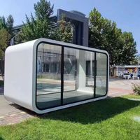 Contenedor Móvil Moderno para Exteriores de 20 pies/40 pies, Oficina Tipo Cabaña Apple con Estructura de Acero Galvanizado para Uso como Cochera