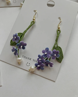 Pendientes de Ganchillo Personalizados de Algodón, Joyas de Ganchillo con Flores, Decoración Creativa para Orejas, Mini Colgantes de Ganchillo, Regalo