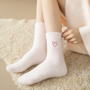 Embroidery Winter <strong>Socks</strong> Wholesale High Quality Christmas <strong>Fuzzy</strong> Cozy <strong>Socks</strong> Cute Women Fur Crew Fancy <strong>Socks</strong> for Women - Product Image 5