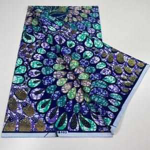 Afrikanischer Grand Wax 100% Baumwolle 6 Yards Echter Holländischer Block-Wachsdruck Holland Ankara Afrikanischer Wachsstoff für Hochzeiten oder Hemden - Product Image 6