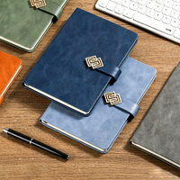 Libreta de Negocios Personalizada con Logotipo en Relieve, Tela de PU, Cierre Magnético Metálico Geométrico Chino, A5, Regalo Corporativo, Diario, 100 Hojas, 5