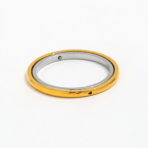 Anneau <span class=keywords><strong>Spinner</strong></span> en acier inoxydable plaqué or 18 carats haut de gamme étanche deux tons à la mode Spin Fidget anneau d'anxiété pour les cadeaux de fête - Product Image 2