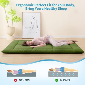 Addensare Memory Foam <span class=keywords><strong>Futon</strong></span> materasso portatile Roll-up pieghevole lettino giapponese stile Tatami spedito - Product Image 3