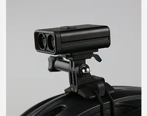 Gopro อะแดปเตอร์ที่ยึดจักรยานหมวกกันน็อก,ไฟหน้าจักรยานกันน้ำ USB Type-C ไฟจักรยานสำหรับขี่จักรยาน2 * T6 10W LED