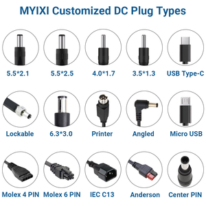Adaptador de Cable de CA de alimentación <span class=keywords><strong>Gan</strong></span> avanzado MYIXI, multivoltaje 360, enchufe múltiple, enchufe de luz de extensión, conector USB 16,5 v 4,0*1,7, 24V - Product Image 4