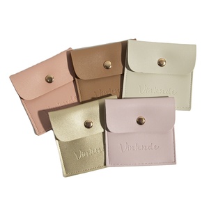 Pochette à bijoux en cuir PU avec fond rigide, sac cadeau pour colliers, sac à bijoux avec impression en relief, logo personnalisé, vente en gros, pochette enveloppe - Product Image 1