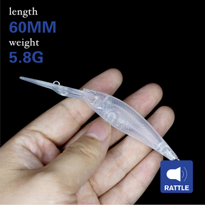 Meilleure personnalisation complète WF01 Semi-fini flottant à bec Long <span class=keywords><strong>Jerkbait</strong></span> plongée profonde non peint basse de l'escargot vente en gros de leurres vierges - Product Image 1
