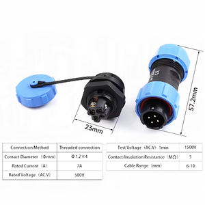 LP/<span class=keywords><strong>SP17</strong></span> senza saldatura IP68 cavo cavo impermeabile connettori maschio femmina 2/3/4 perno a vite tipo avorio presa presa dado posteriore - Product Image 6