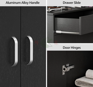 Gabinete <span class=keywords><strong>de</strong></span> Almacenamiento Negro para Salón con Cinco Cajones, Organizador Independiente para Peluquería, Compartimento Grande y Estante Abierto - Product Image 5