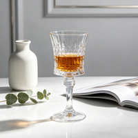 Gobelets en Verre Cristal Premium Sans Plomb, Style Européen, à Long Pied, Transparents, Pressés à la Machine, Sophistiqués, Modernes et Classiques, en Gros