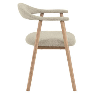 Chaises d'appoint de cuisine rembourrées en <span class=keywords><strong>tissu</strong></span> moderne <span class=keywords><strong>Chaise</strong></span> de salle à manger de ferme avec coussinets Chaises de salle à manger en bois <span class=keywords><strong>beige</strong></span> - Product Image 4