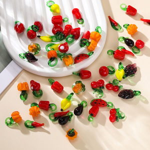 Themed Food Glass Pendants Crystal Rhinestone Charms For DIY Jewelry <b>Bracelets</b> Unisex Everyday Wear Accessories Wholesale - Product Image 4