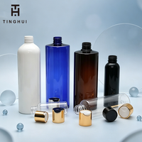 50ml 100ml 150ml 200ml 250ml 500ml Bouteille de lotion en plastique avec bouchon à disque doré Huiles essentielles Emballage cosmétique Bouteille de shampooing