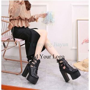 รองเท้าส้นสูงมีซิปผูกเชือกสุดเซ็กซี่สำหรับผู้หญิง, ไซส์<span class=keywords><strong>43</strong></span>รองเท้าส้นหนารองเท้าผู้หญิงส้นสี่เหลี่ยม - Product Image 3