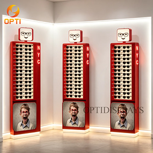 ชั้นวางแว่นกันแดดไม้แบบตั้งพื้นพร้อมไฟ LED สำหรับร้านแว่นตา - Product Image 3