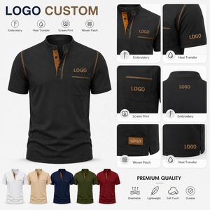 Camisa de Golf Personalizada para Hombre, de Secado Rápido, Tejida, con Botones, Mezcla de Poliéster y Algodón, Transpirable, Suave al Tacto, OEM, ODM, Pedido al por Mayor, Manga Corta - Product Image 5