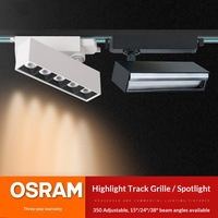 Projecteur sur rail en aluminium à trois fils COB LED polarisé, avec garantie de 3 ans, pour éclairage mural, musées, galeries d'art, salles d'exposition de carrelage et applications linéaires