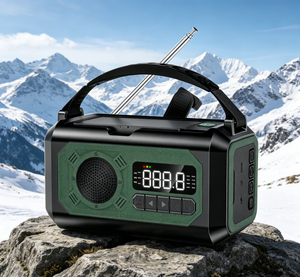 Radio météo solaire à manivelle 10000mAh avec batterie rechargeable, lampe torche LED AM/FM/WB - Product Image 2