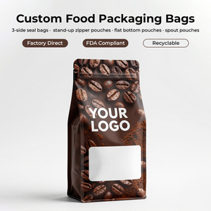 Sacchetto per Caffè Personalizzato con Fondo Piatto Opaco, <span class=keywords><strong>Valvola</strong></span> e Chiusura Richiudibile, Busta per Imballaggio Alimentare in Mylar per Chicchi di Caffè Tostato - Product Image 1