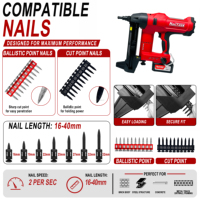 Pistolet à clous industriel sans fil 20V 5.0AH au lithium-ion, sans balais, pour béton, 16-40mm, robuste, 100J NailTask DCCN100X2