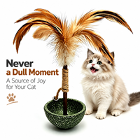 Jouet interactif pour chat avec herbe à chat, plumes et clochette, pour chaton d'intérieur, divertissant et stimulant, fourni par l'usine