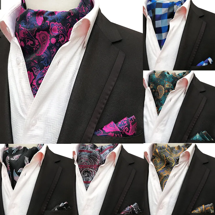 Cravates cérémonies de mariage pour hommes, avec pochette, carrée, Set mouchoir, cérémonie, mariage