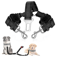 Ceinture de sécurité double pour chien, anti-emmêlement, réglable, laisse de sécurité pour animaux de compagnie avec amortisseur élastique, réfléchissante, en forme de Y