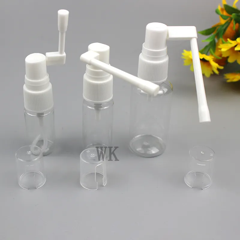 Buse longue de 10ml 20ml 30ml Pulvérisateur médical pour animaux de compagnie Pulvérisateur nasal oral en plastique Hdpe Mist Throat Spray Bottle