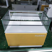 Vitrine d'exposition pour téléphones portables avec écran en verre, design tendance, avec bandes LED, armoire en métal, comptoir pour accessoires de téléphonie mobile pour magasin de détail