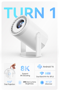 JUNUO Turn 1 Hot Selling <b>Mini</b> Projector 200Ansi 720P 1+8GB Newest Android 14 with BT Portable Projector for Home Use - Product Image 2