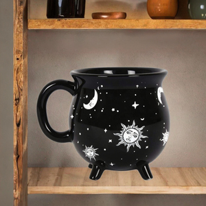 Taza de cerámica de bruja gótica pintada a mano, taza de café novedosa para el Día del Padre del bebé y fiestas de Oktoberfest para cafés - Product Image 5