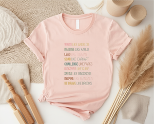 T-shirt inspirant pour femme, coupe classique, 100 % coton, col rond, manches courtes, jersey décontracté, imprimé « Femmes de l'histoire» - Product Image 2