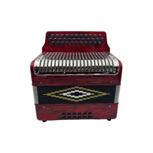Accordéon diatonique professionnel SEASOUND à 34 boutons et <span class=keywords><strong>12</strong></span> <span class=keywords><strong>basses</strong></span>, de haute qualité, JB3412, couleur rouge, en bois, portable, pour étudiants - Product Image 2