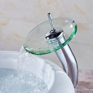 Grifo de inodoro de vidrio de cascada de parque de acero inoxidable, grifos de baño, grifo de cascada, grifo de lavabo de cara de cascada única - Product Image 5