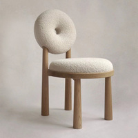 Chaise de salle à manger de style minimaliste moderne tabouret de ménage crème confortable tabouret d'habillage en bois massif de célébrité cyber salon