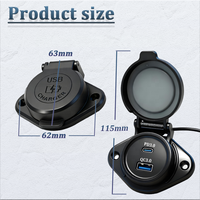 Usine Étanche 81W Double Port 12V 24V Bus USB a QC3.0 36W Type C PD 45W Prise de chargeur de voiture rapide