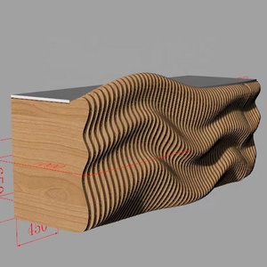 Modern Solid Wood Arc Reception <strong>Counter</strong> Stylish Wooden Front Desk Corporate Office Building Durable Commercial Hotel School - Product Image 3