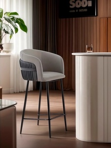 Taburete de Bar de Lujo <span class=keywords><strong>para</strong></span> el Hogar, Silla Alta de Desayuno en Cuero y Roble, Muebles de Comedor Italianos <span class=keywords><strong>para</strong></span> Cocina - Product Image 4