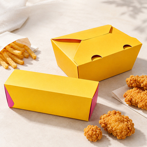 Caja Plegable de Papel Kraft para <span class=keywords><strong>Comida</strong></span> <span class=keywords><strong>Rápida</strong></span>, Ecológica, Resistente a la Grasa, para Hamburguesas, Pollo Frito y Papas Fritas - Product Image 6